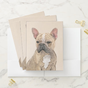 French Bulldog (Sable) Painting - Cute Original Do Pocket Folder