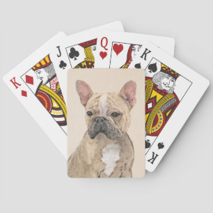 French Bulldog (Sable) Painting - Cute Original Do Poker Cards