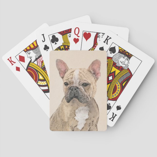 French Bulldog (Sable) Painting - Cute Original Do Poker Cards (Back)
