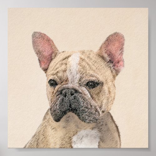 French Bulldog Sable Painting _ Cute Original Do Poster