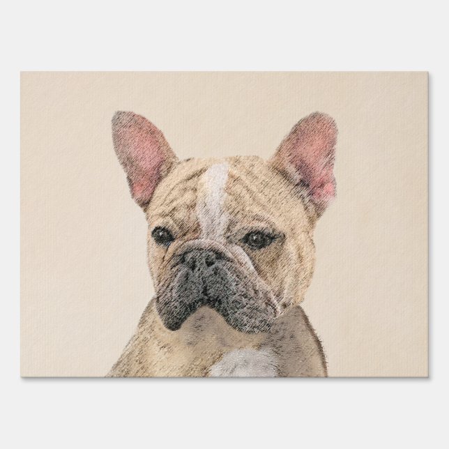 French Bulldog (Sable) Painting - Cute Original Do Sign (Front)