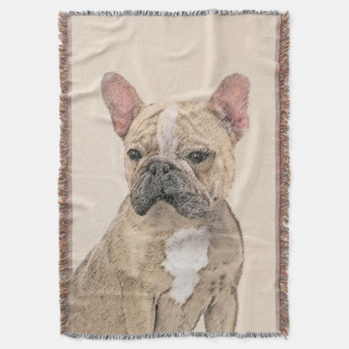 French Bulldog Sable Painting _ Cute Original Do Throw Blanket