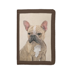 French Bulldog (Sable) Painting - Cute Original Do Trifold Wallet