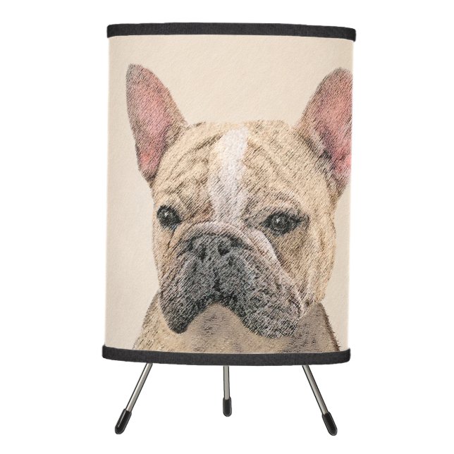 French Bulldog (Sable) Painting - Cute Original Do Tripod Lamp (Front)