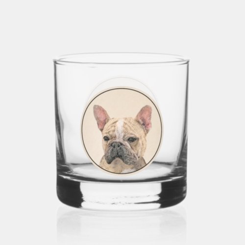 French Bulldog Sable Painting _ Cute Original Do Whiskey Glass