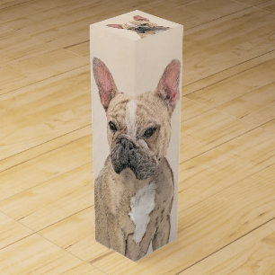 French Bulldog (Sable) Painting - Cute Original Do Wine Box