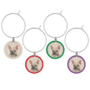 French Bulldog (Sable) Painting - Cute Original Do Wine Charm