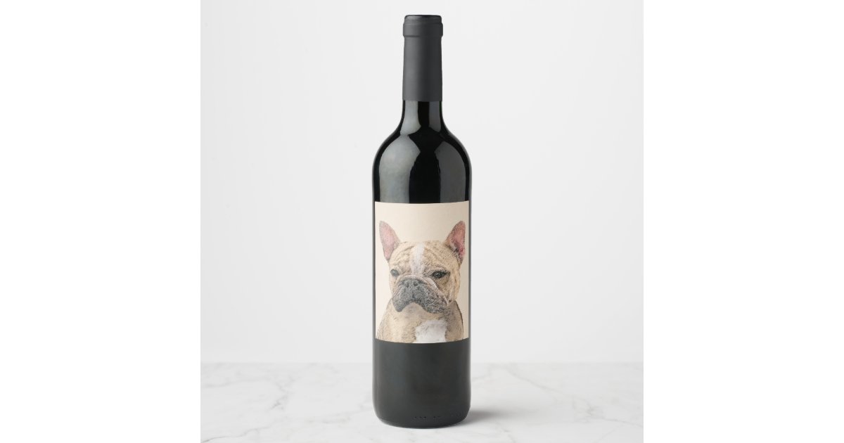 French Bulldog (Sable) Painting - Cute Original Do Wine Label ...