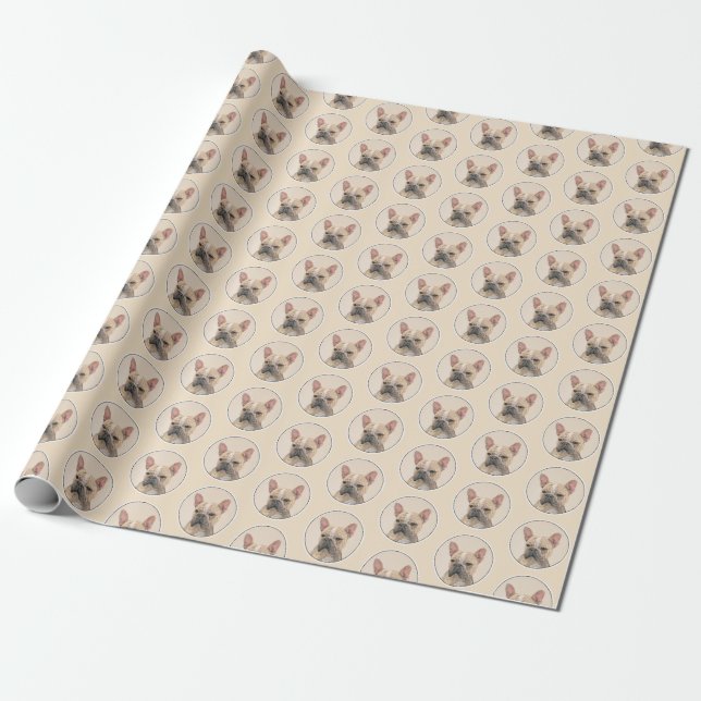 French Bulldog (Sable) Painting - Cute Original Do Wrapping Paper (Unrolled)
