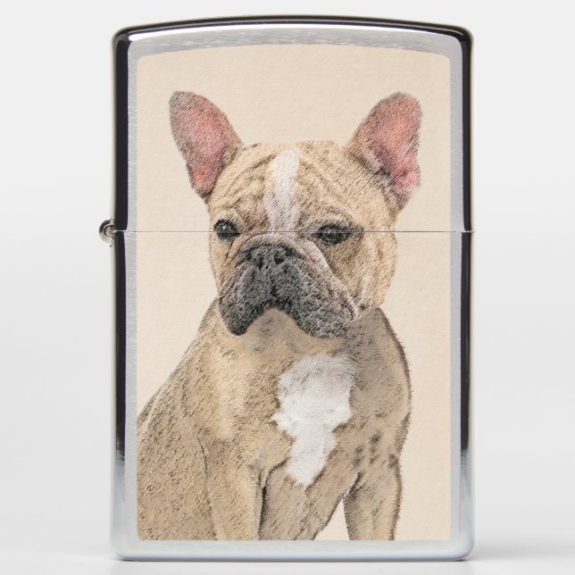 French Bulldog (Sable) Painting - Cute Original Do Zippo Lighter (Front)