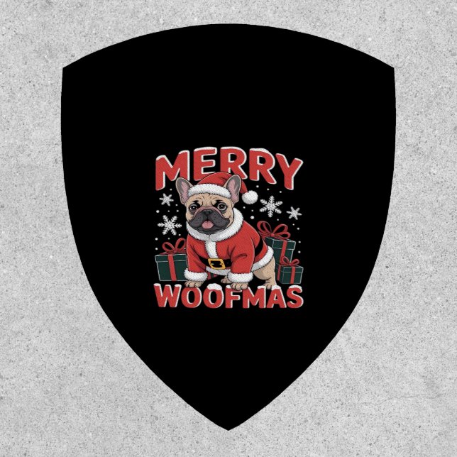 French Bulldog Santa Claus Hat Merry Christmas Dog Patch (Front)