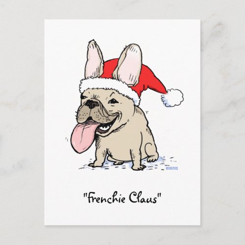 French Bulldog Santa Clause Dog Christmas Frenchie Holiday Postcard