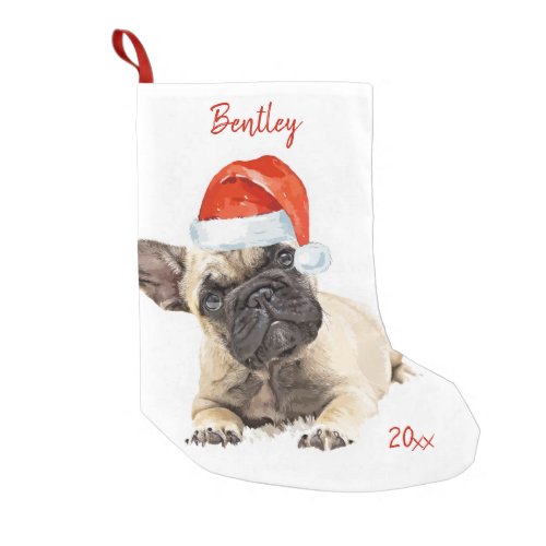 French Bulldog Santa Dog Cute Puppy Christmas Dog Small Christmas Stocking