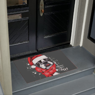 French Bulldog Santa Doormat