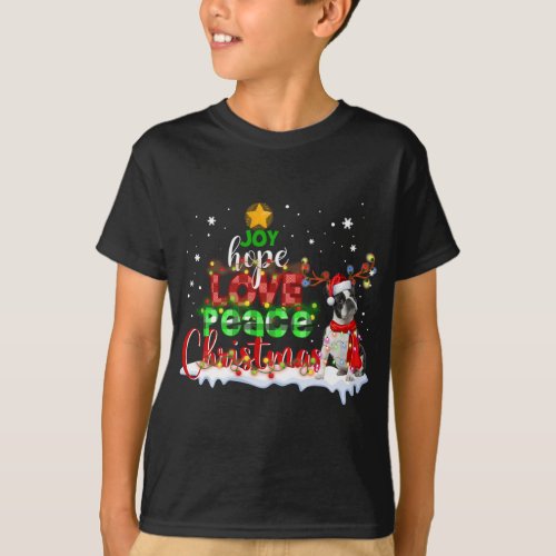 French Bulldog Santa Reindeer Costume Christmas Tr T_Shirt