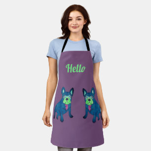 French Bulldog says Hello French Bulldog Apron