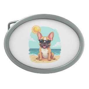 French Bulldog SciFi Wearing Cool Sunglasses Belt Buckle