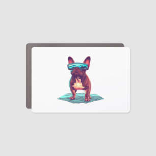 French Bulldog SciFi Wearing Cool Sunglasses Car Magnet
