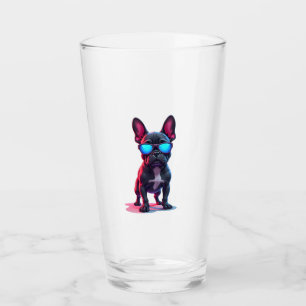 French Bulldog SciFi Wearing Cool Sunglasses Glass