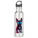 French Bulldog SciFi Wearing Cool Sunglasses Stainless Steel Water Bottle