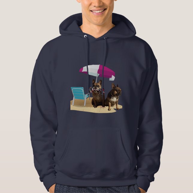 French Bulldog Sea French Bulldog Vacation Hoodie (Front)