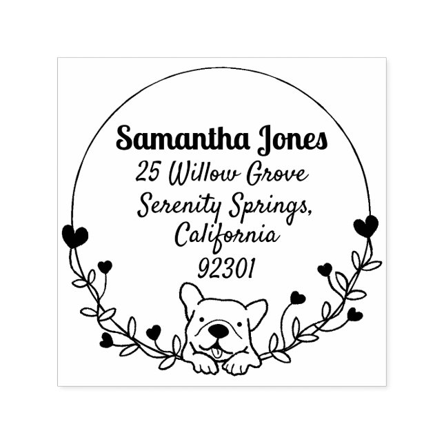 French bulldog Self Inking Rubber Stamp (Design)
