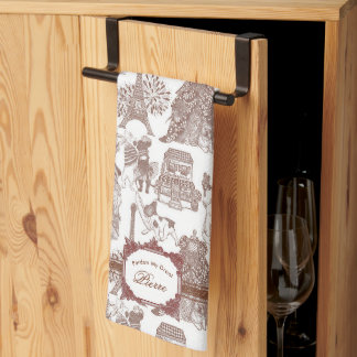 FRENCH BULLDOG Sepia Toile Kitchen Towel