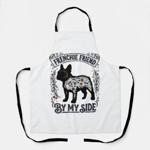 French Bulldog Shirt Vintage Floral Dog Lover Art_ Apron
