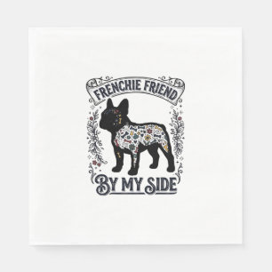 French Bulldog Shirt Vintage Floral Dog Lover Art_ Napkins