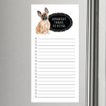 French Bulldog Shopping List  Magnetic Notepad<br><div class="desc">Adorable things to fetch French Bulldog dog with a black chalkboard frame personalized with your name.</div>