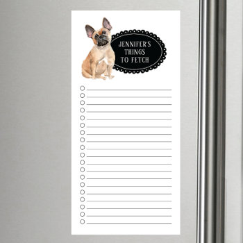 French Bulldog Shopping List  Magnetic Notepad by invitationstop at Zazzle