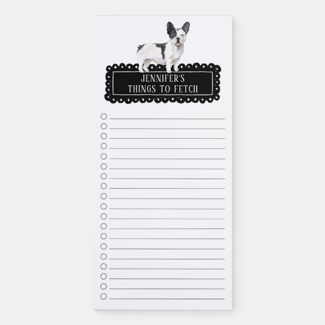 French Bulldog Shopping List Magnetic Notepad (Front)