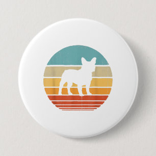French Bulldog Silhouette 60s 70s Gift Dog Lover Button