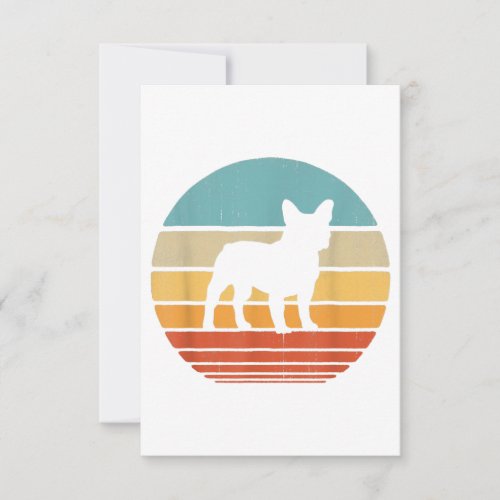 French Bulldog Silhouette 60s 70s Gift Dog Lover RSVP Card