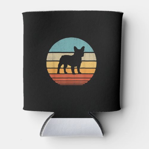 french bulldog  silhouette 60s 70s gifts dog can cooler