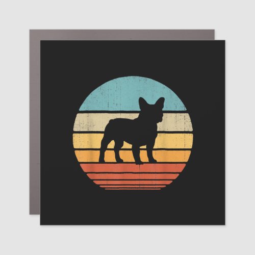 french bulldog  silhouette 60s 70s gifts dog car magnet