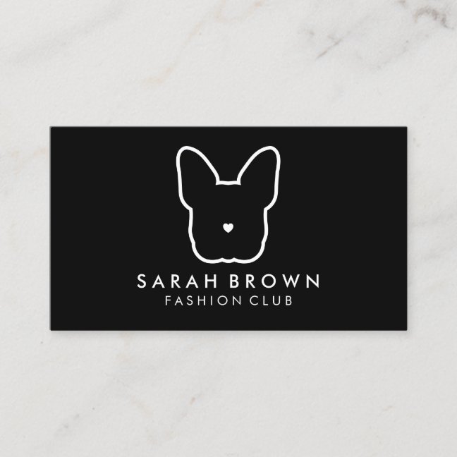 French Bulldog Silhouette Business Card