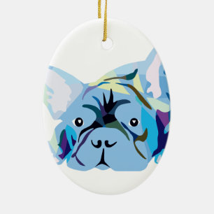 French Bulldog Silhouette Ceramic Ornament