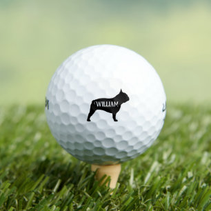 French Bulldog Silhouette Custom Name Golf Balls
