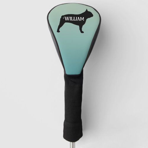 French Bulldog Silhouette Custom Name Golf Head Cover