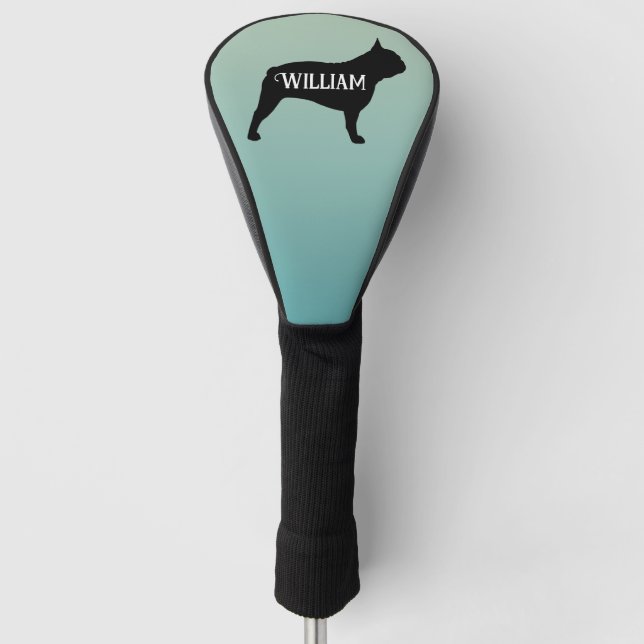 French Bulldog Silhouette Custom Name Golf Head Cover (Front)