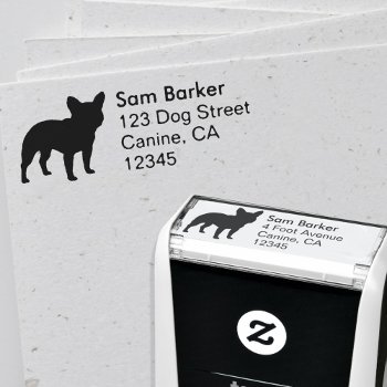 French Bulldog Silhouette Dog Breed Return Address Self-inking Stamp by jennsdoodleworld at Zazzle
