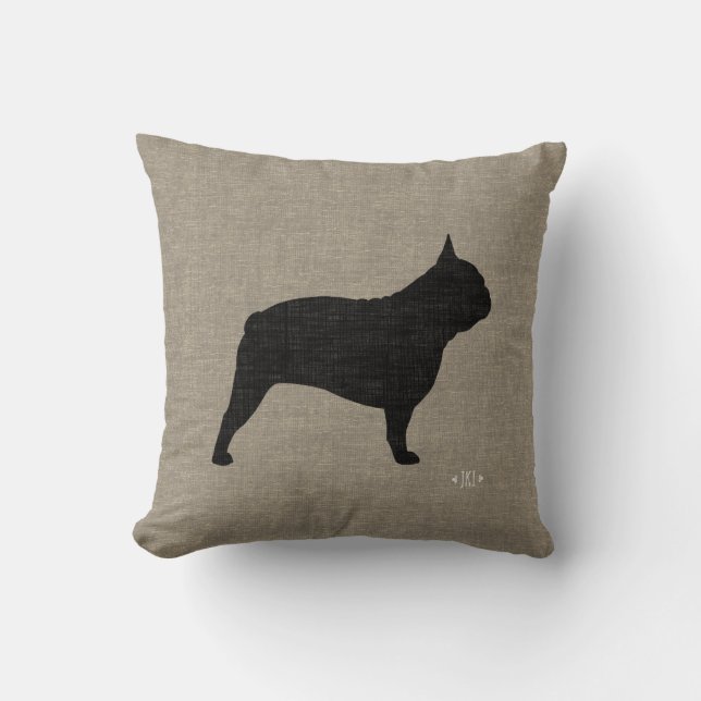 French Bulldog Silhouette Frenchie Dog Decorative Throw Pillow (Front)