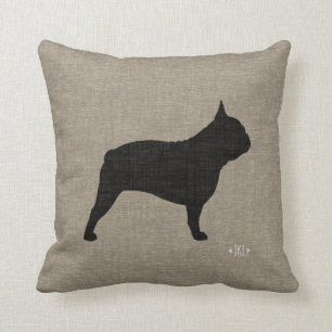 French Bulldog Silhouette Frenchie Dog Decorative Throw Pillow