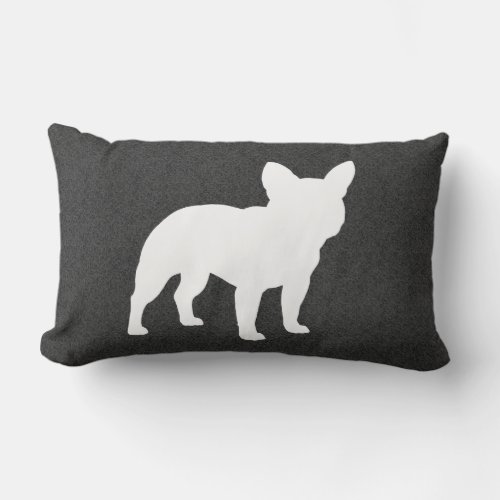 French Bulldog Silhouette Frenchie Dog Lumbar Pillow