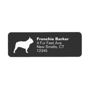 French Bulldog Silhouette Frenchie Dog Profile Label