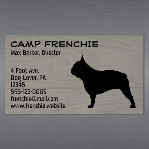 French Bulldog Silhouette  Frenchie Dog Rustic Business Card Magnet