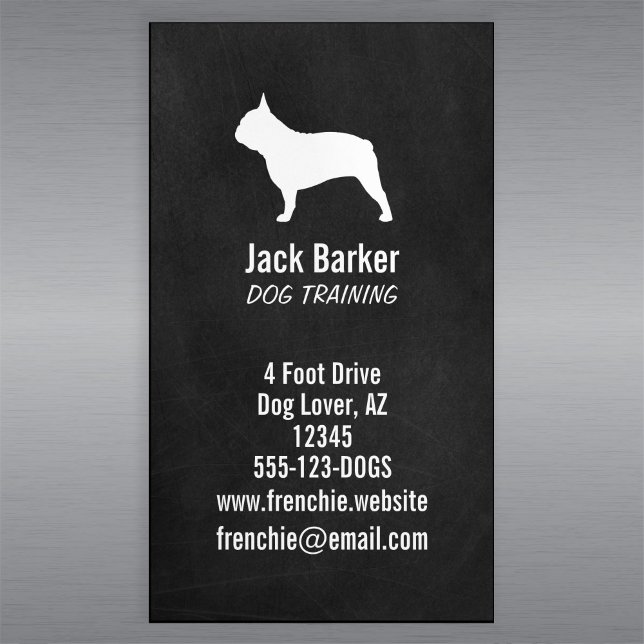 French Bulldog Silhouette | Frenchie Pet Dog Business Card Magnet (Creator Uploaded)