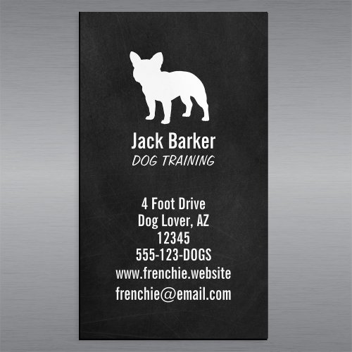 French Bulldog Silhouette  Frenchie Pet Dog Magnetic Business Card