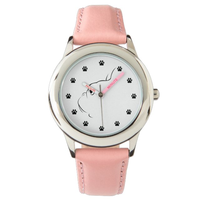French Bulldog Silhouette Kids Wrist Watch (Front)